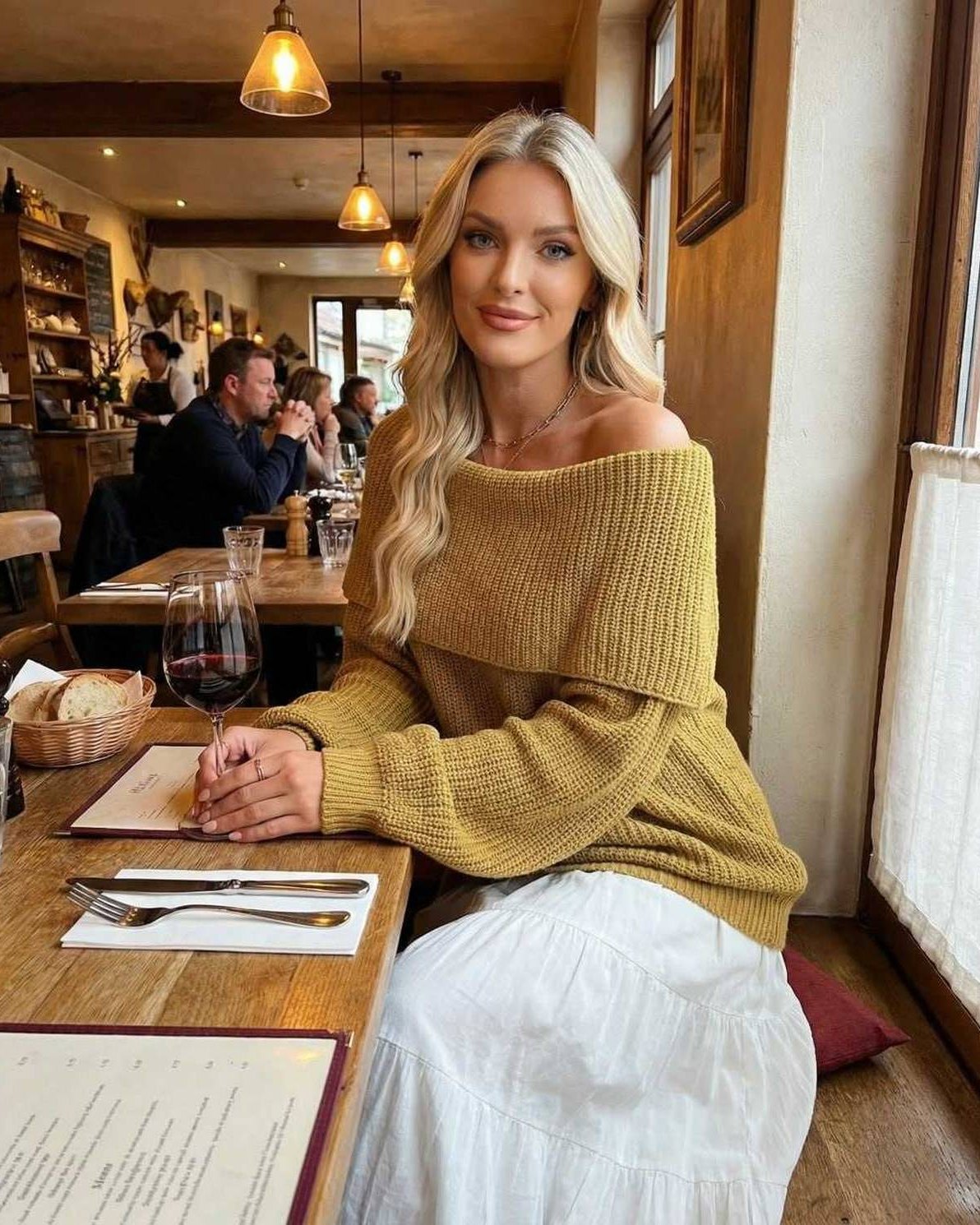Sahara Sweater by Lauven, women's off the shoulder oversized knit sweater in cozy, rich texture.