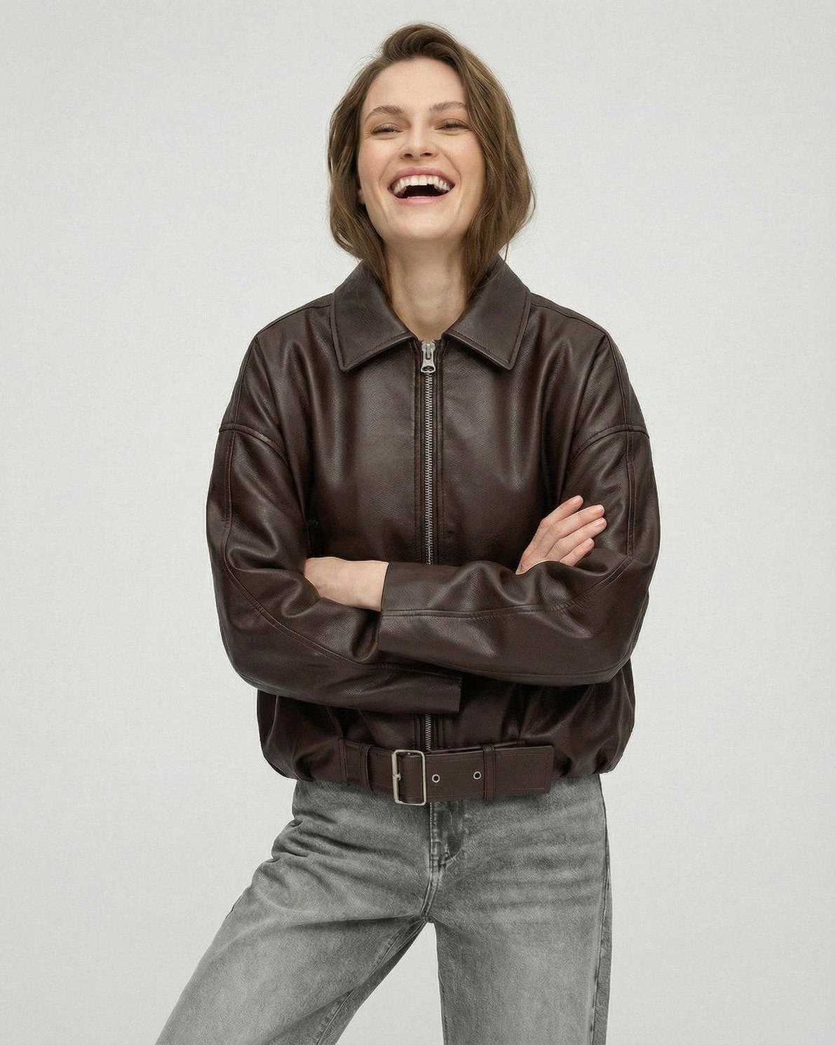 Brown Belted Jacket