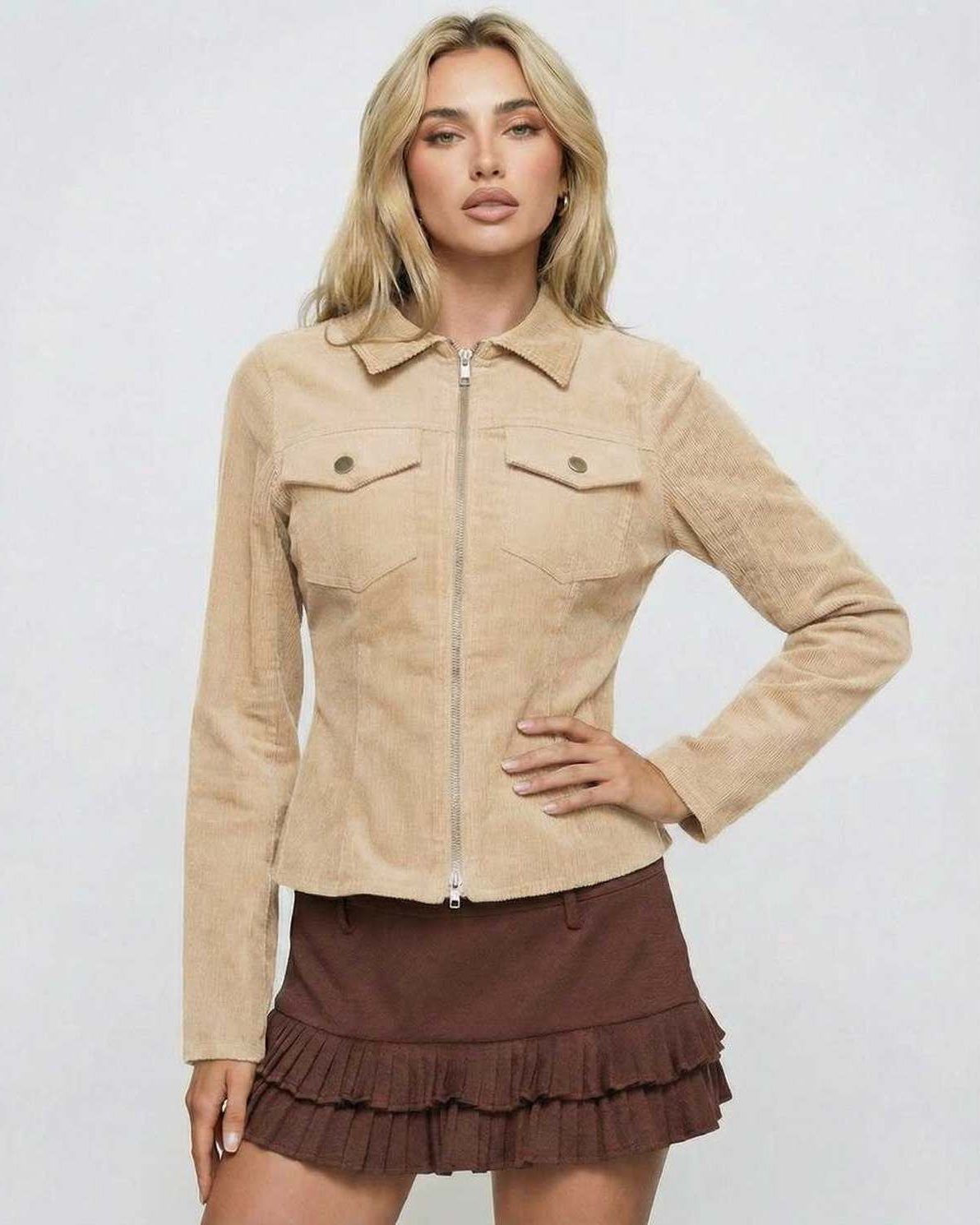 Beige Zip Jacket