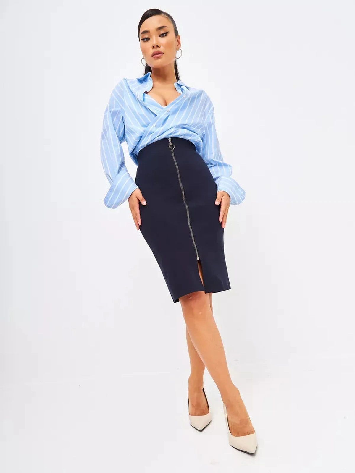 Navy Midi Skirt