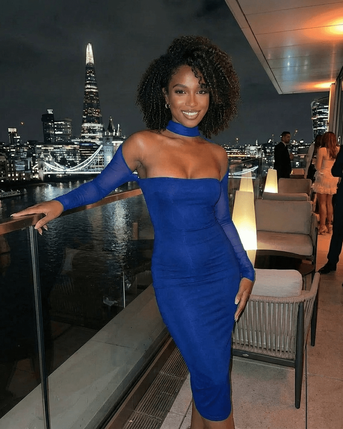 Arden Blue Dress by Lauven, a stylish blue bodycon dress showcasing modern elegance with a flattering fit.