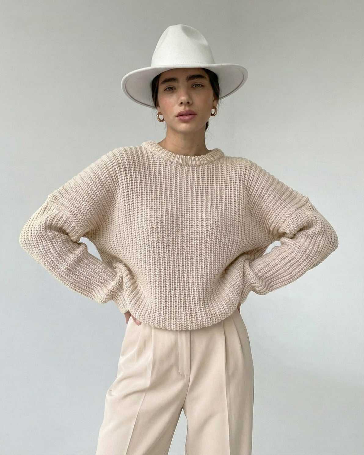 Sahara Sweater by Lauven — Textured knit women's sweater in a relaxed fit, perfect for modern styling.