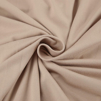 Close-up of soft cappuccino-toned fabric, showcasing the smooth texture for the Sculpted Grace Maxi Dress.