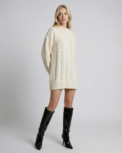 Eira Sweater by Lauven, featuring a minimal cable-knit design and modern silhouette, perfect for casual wear.