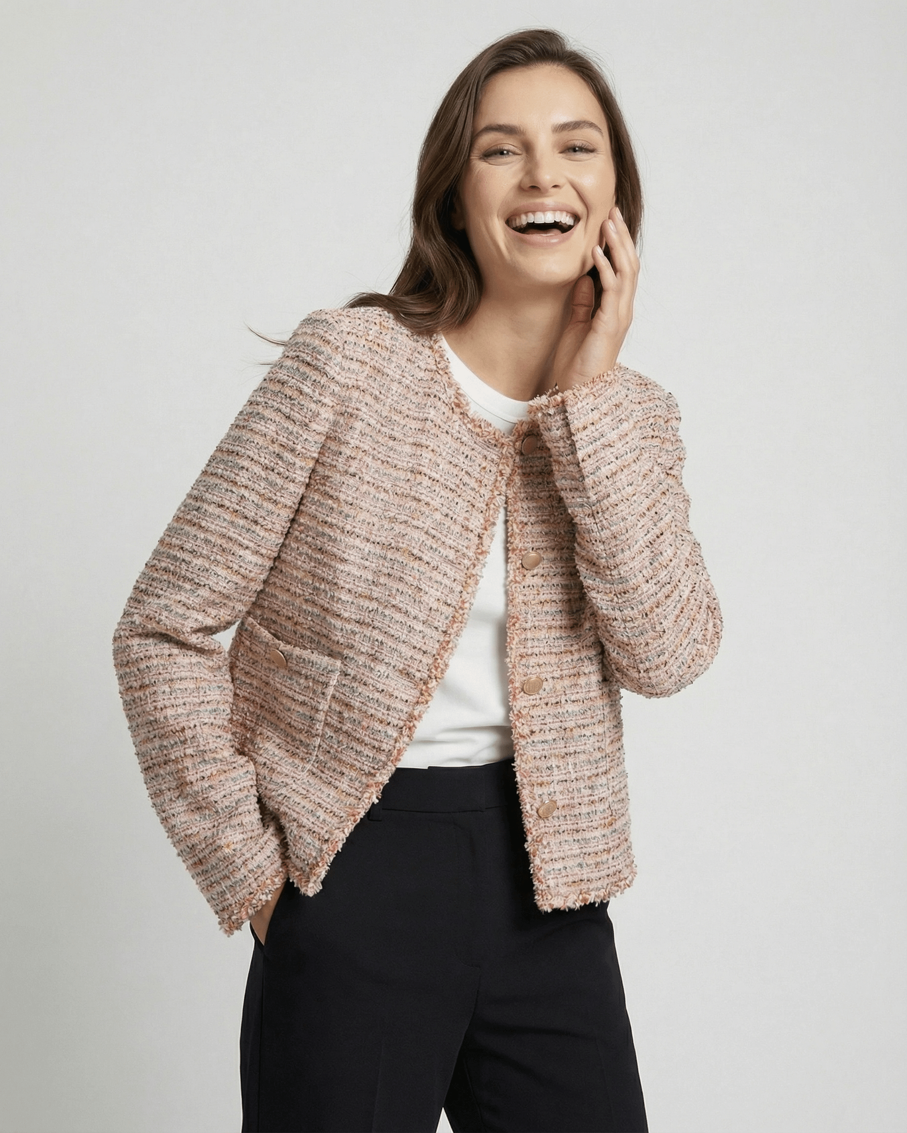Florence Jacket by Lauven – Elegant women’s tweed jacket, perfect for modern workwear and tailored looks.