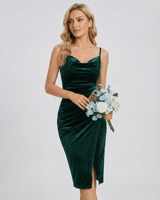 Smaragdgroene Mini-jurk