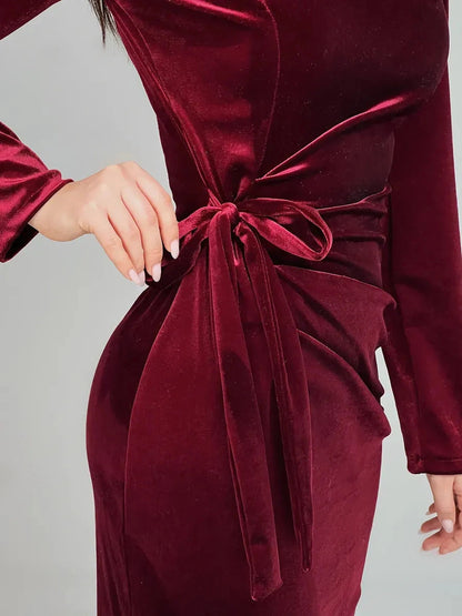 Maroon Midi Dress