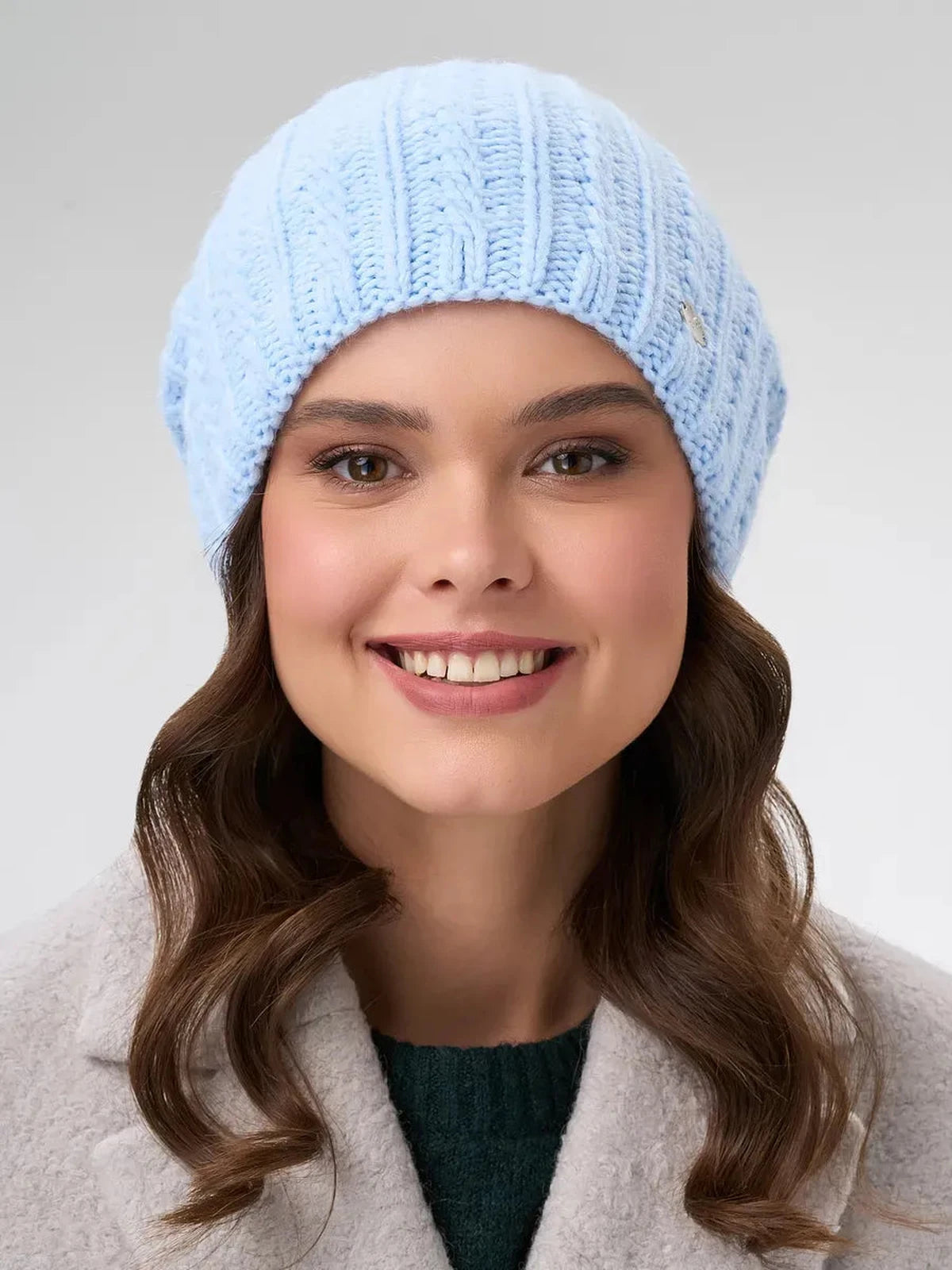 Sky Blue Knitted Beanie Hat