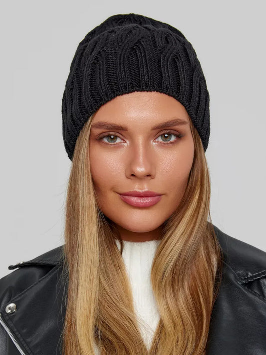 Onyx Lurex Knit Hat