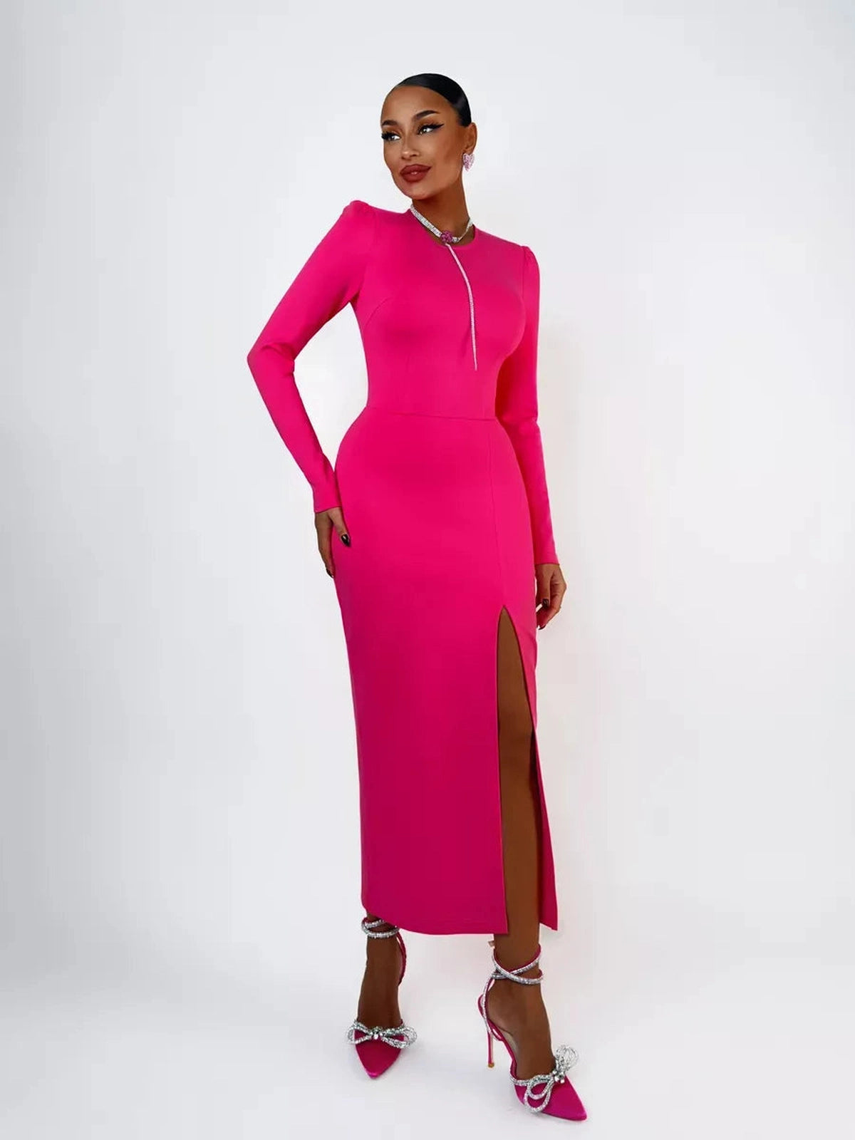 Fuchsia Midi Dress