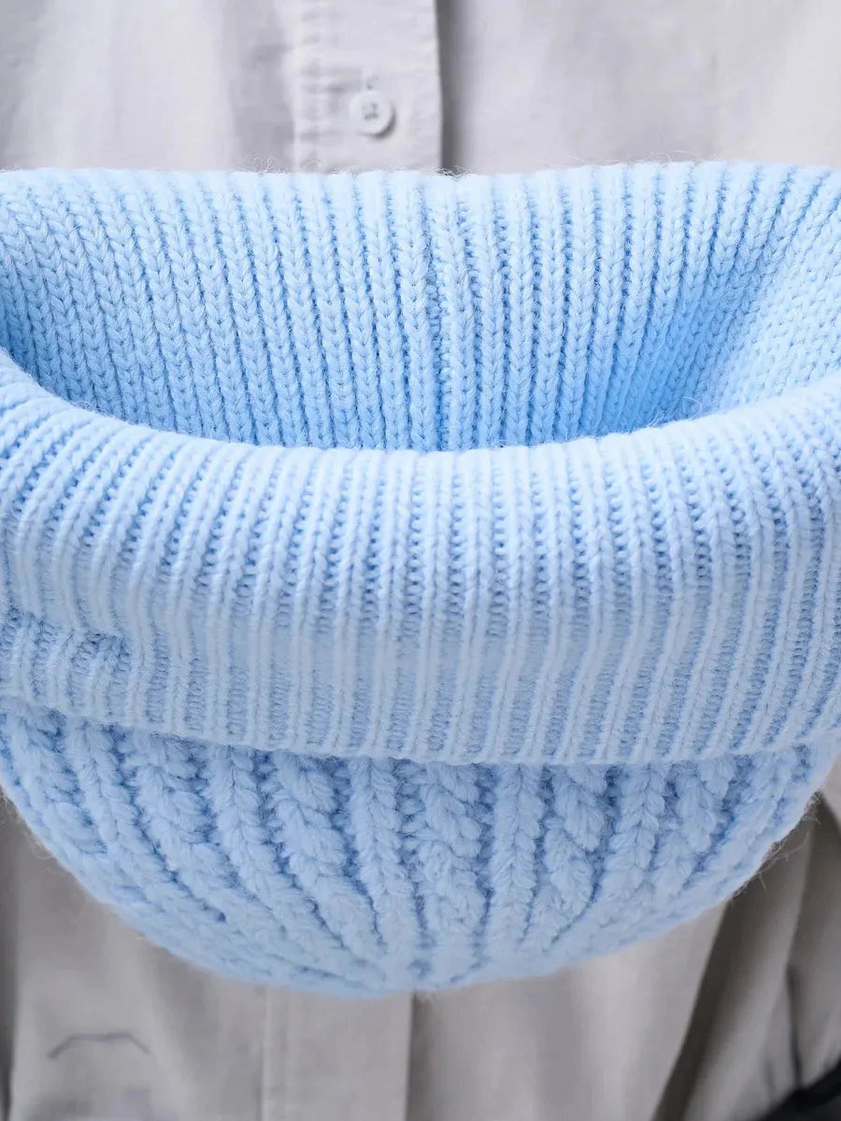 Sky Blue Knitted Beanie Hat