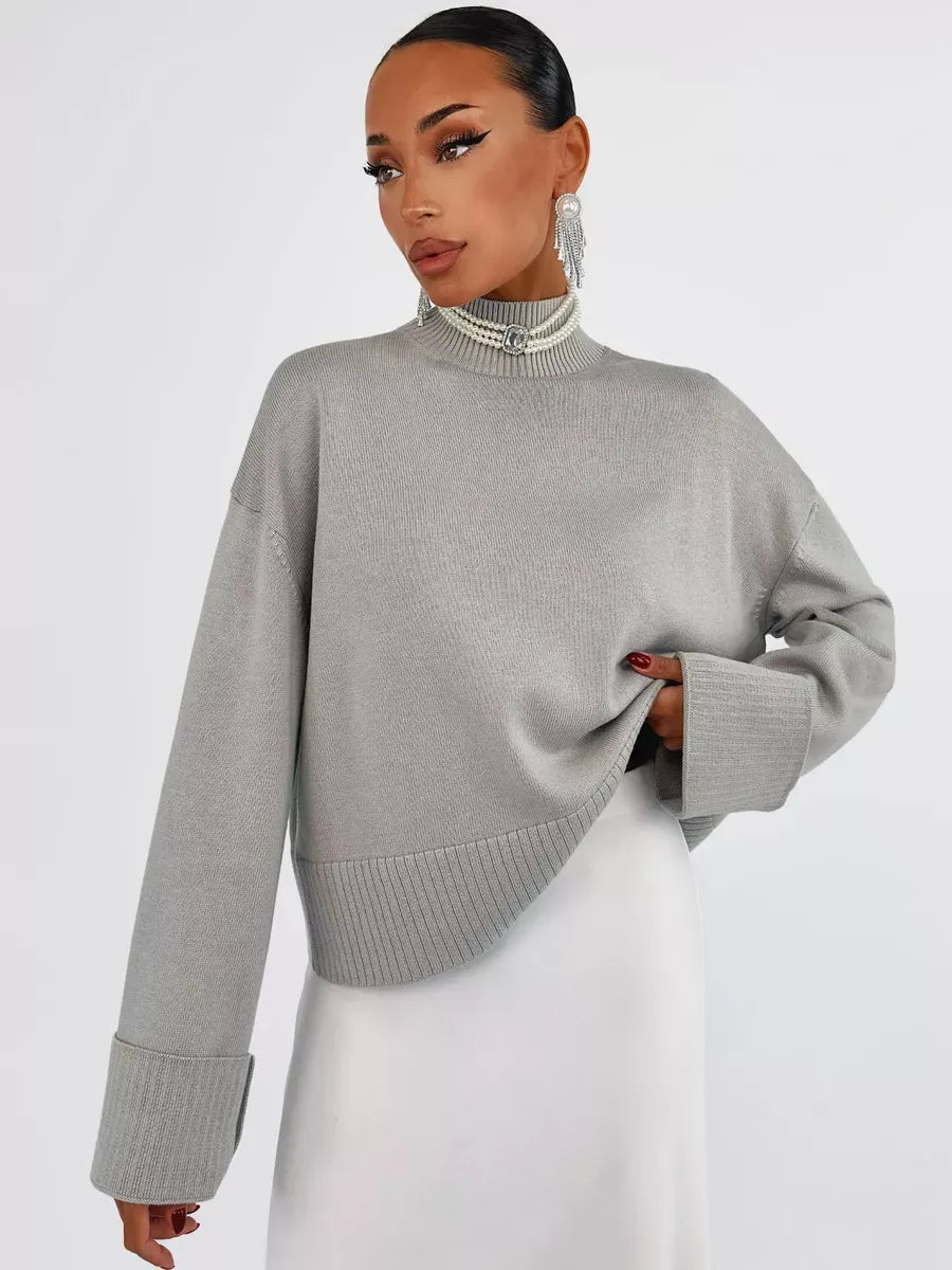Arden Sweater by Lauven, oversized gray knit featuring soft cotton blend and modern design for chic style.