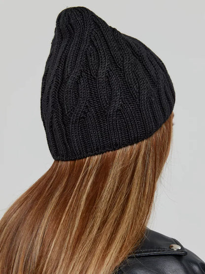 Onyx Lurex Knit Hat