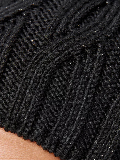 Onyx Lurex Knit Hat