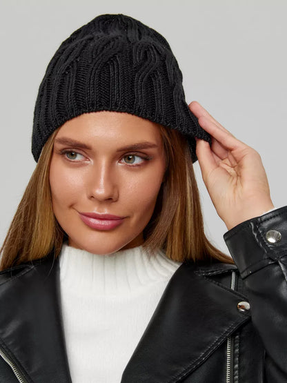 Onyx Lurex Knit Hat
