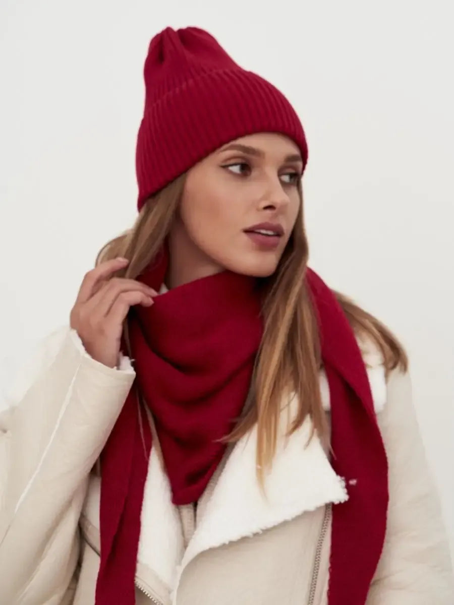 Crimson Beanie & Scarf Set