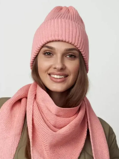 Peach Blossom Beanie & Scarf Set