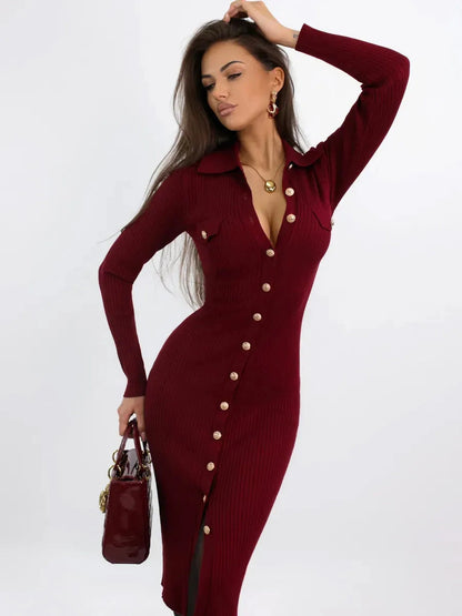 Marsala Midi Dress