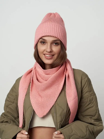 Peach Blossom Beanie & Scarf Set