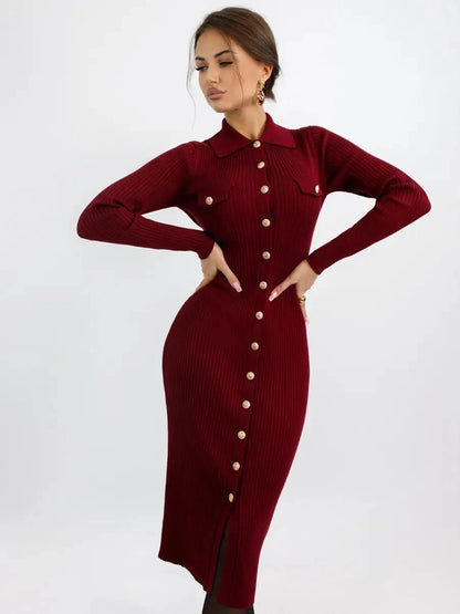 Marsala Midi Dress