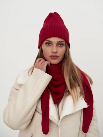 Crimson Beanie & Scarf Set