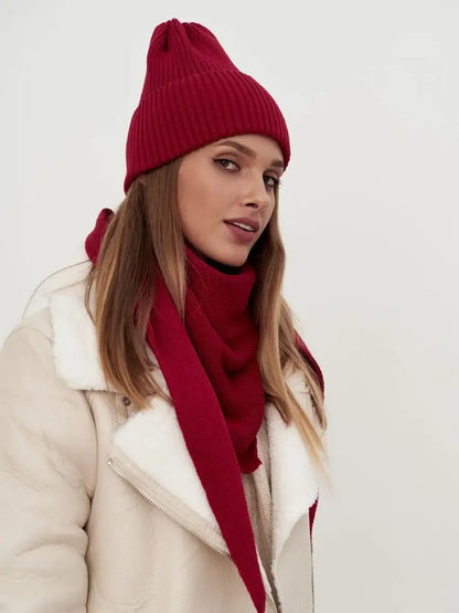 Crimson Beanie & Scarf Set