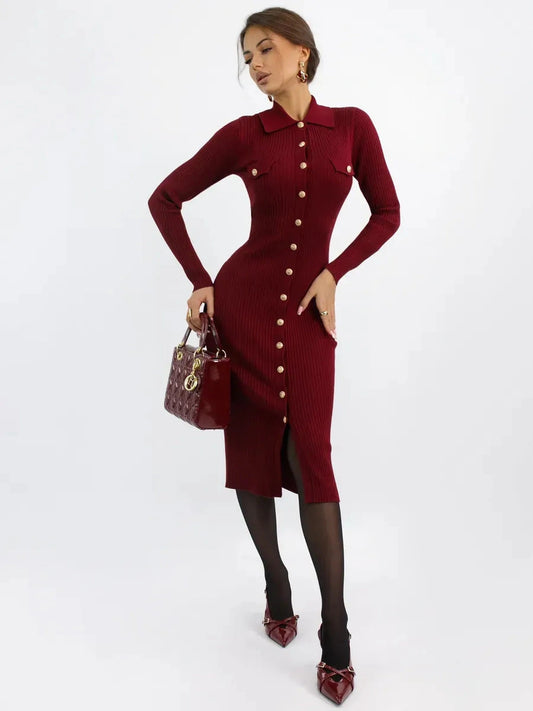 Marsala Midi Dress