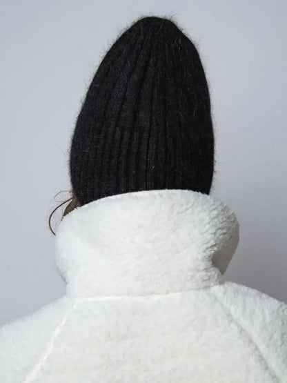 Onyx Angora Beanie