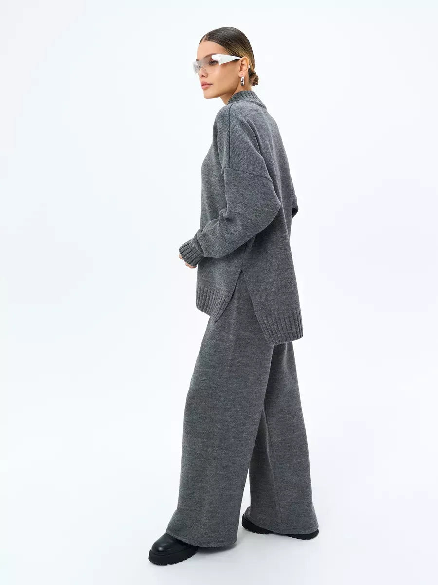 Orion Sweater by Lauven — Oversized Wool Blend Knit in Graphite Gray, perfect for fall and winter styling.