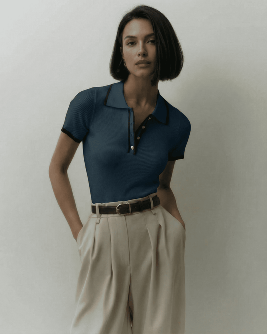 Capri Polo Shirt by Lauven – Slim fit elegance with modern contrast detail in a refined women's polo design.