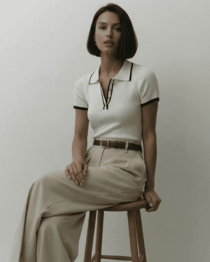 Siena Polo Shirt by Lauven, refined slim fit with modern contrast detail, perfect for a polished look.