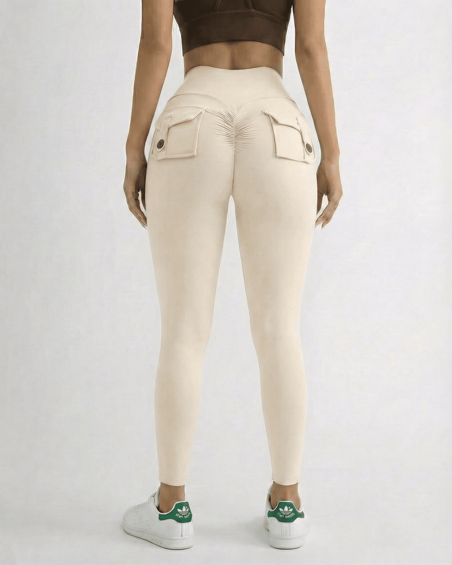 Sienna Leggings by Lauven, high waist ankle length with pockets, showcasing a smooth fit and stylish design.
