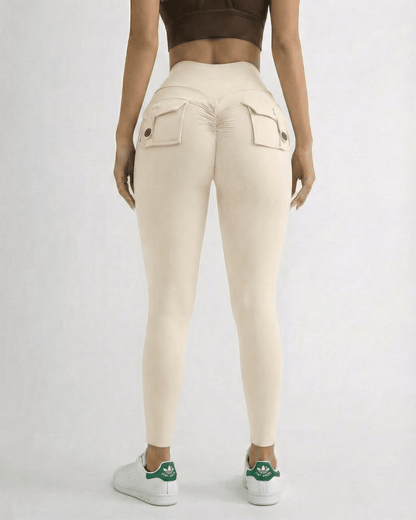 Sienna Leggings by Lauven, high waist ankle length with pockets, showcasing a smooth fit and stylish design.