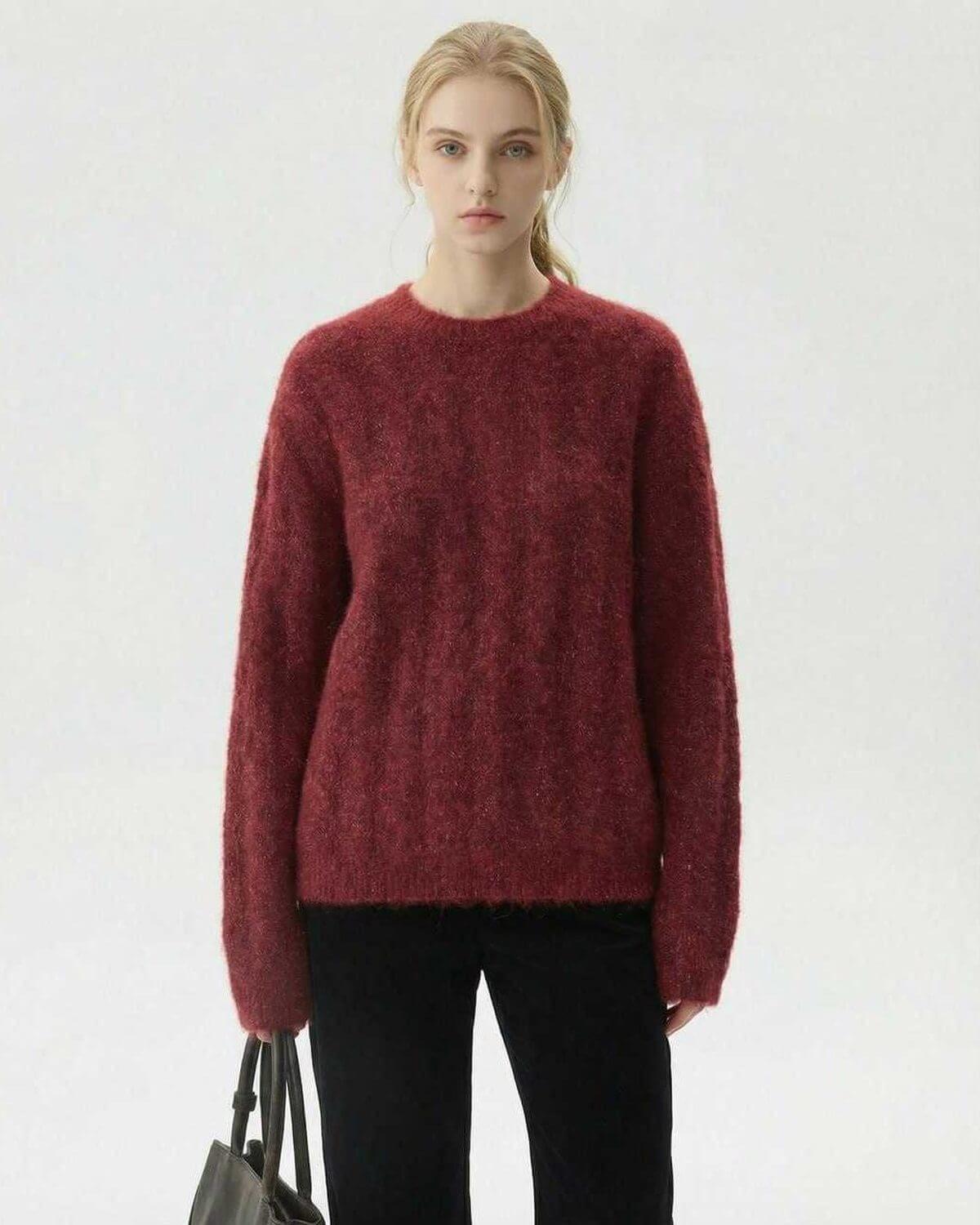 Sienna Pullover by Lauven, a cozy wool blend knit sweater for women's autumn and winter fashion.
