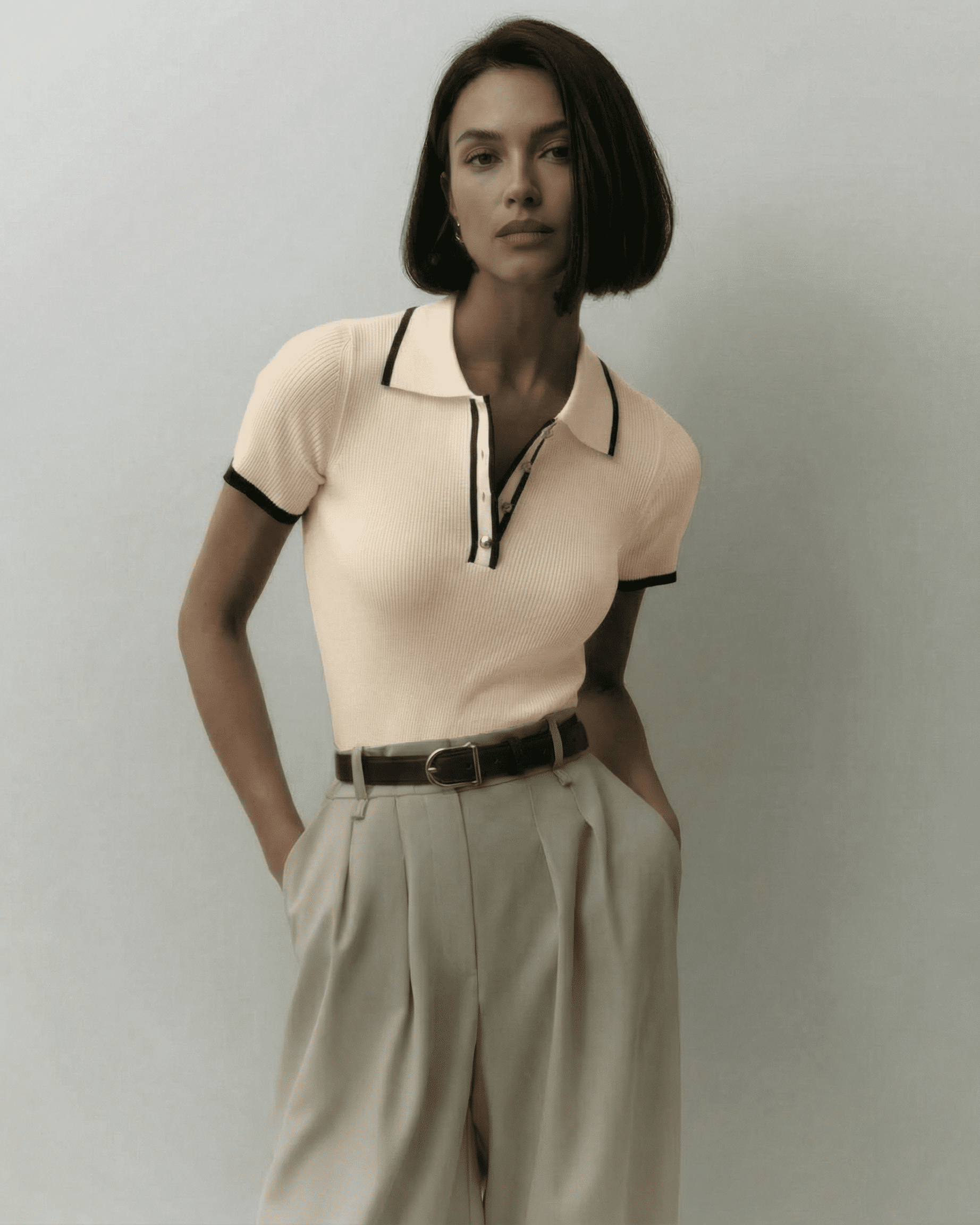 Verona Polo Shirt by Lauven, showcasing a slim silhouette with timeless contrast accents.