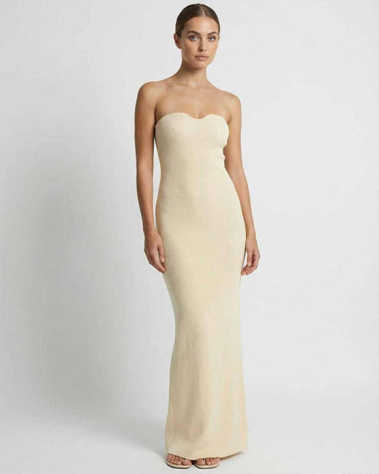Aurora Maxi Dress by Lauven, strapless slim fit ankle-length dress perfect for elegant occasions.