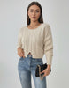 Sienna Sweater by Lauven - Women’s cable knit sweater with cropped silhouette, great for fall and winter styling.