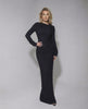 Noir Maxi Dress by Lauven, textured black long sleeve knitted maxi dress with a flattering silhouette.