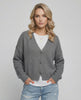 Slate Cardigan by Lauven - Classic grey knitwear with a relaxed fit and stylish design.