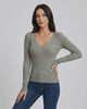 Milan Pullover by Lauven - Women’s V-Neck Pullover Sweater with Slim Fit and Long Sleeve