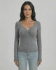 Sterling Pullover - Women’s Slim Fit V-Neck Long Sleeve Pullover by Lauven with button detail and soft fabric.