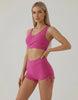 Malibu Set by Lauven - Chic pink women's two piece set featuring sleeveless crop top and high waist shorts.