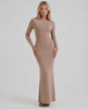 Selene Maxi Dress by Lauven, sleek ankle-length pencil dress with backless detail and elegant silhouette.