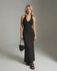 Luna Maxi Dress, sleek ribbed knit, sleeveless black style, elegant fit by Lauven.