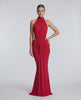 Aurelia Maxi Dress featuring smooth stretch fabric, high neck, and body-skimming silhouette by Lauven.