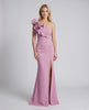 Aurelium Maxi Dress featuring smooth stretch fabric, one-shoulder design, and wavy detailing by Lauven.
