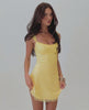 Sunny Mini Dress by Lauven featuring elegant lace detailing in soft yellow, perfect for a cheerful wardrobe addition.
