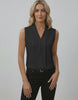Noir Top – Elegant sleeveless V-neck black top from Lauven, perfect for versatile outfits and modern elegance.
