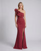 Aurelium Maxi Dress, one-shoulder design, smooth stretch fabric, Lauven brand, elegant silhouette.