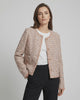 Florence Jacket by Lauven, women's tweed jacket in multitone weave, elegant workwear, long sleeve round neck style.